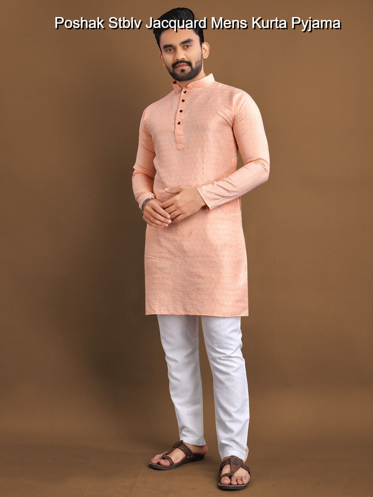 Poshak Stblv Jacquard Mens Kurta Pyjama