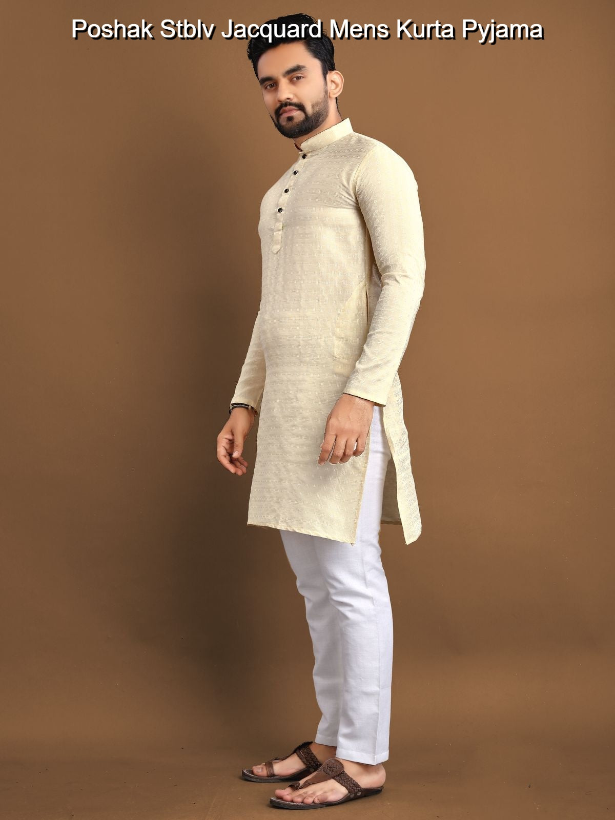 Poshak Stblv Jacquard Mens Kurta Pyjama