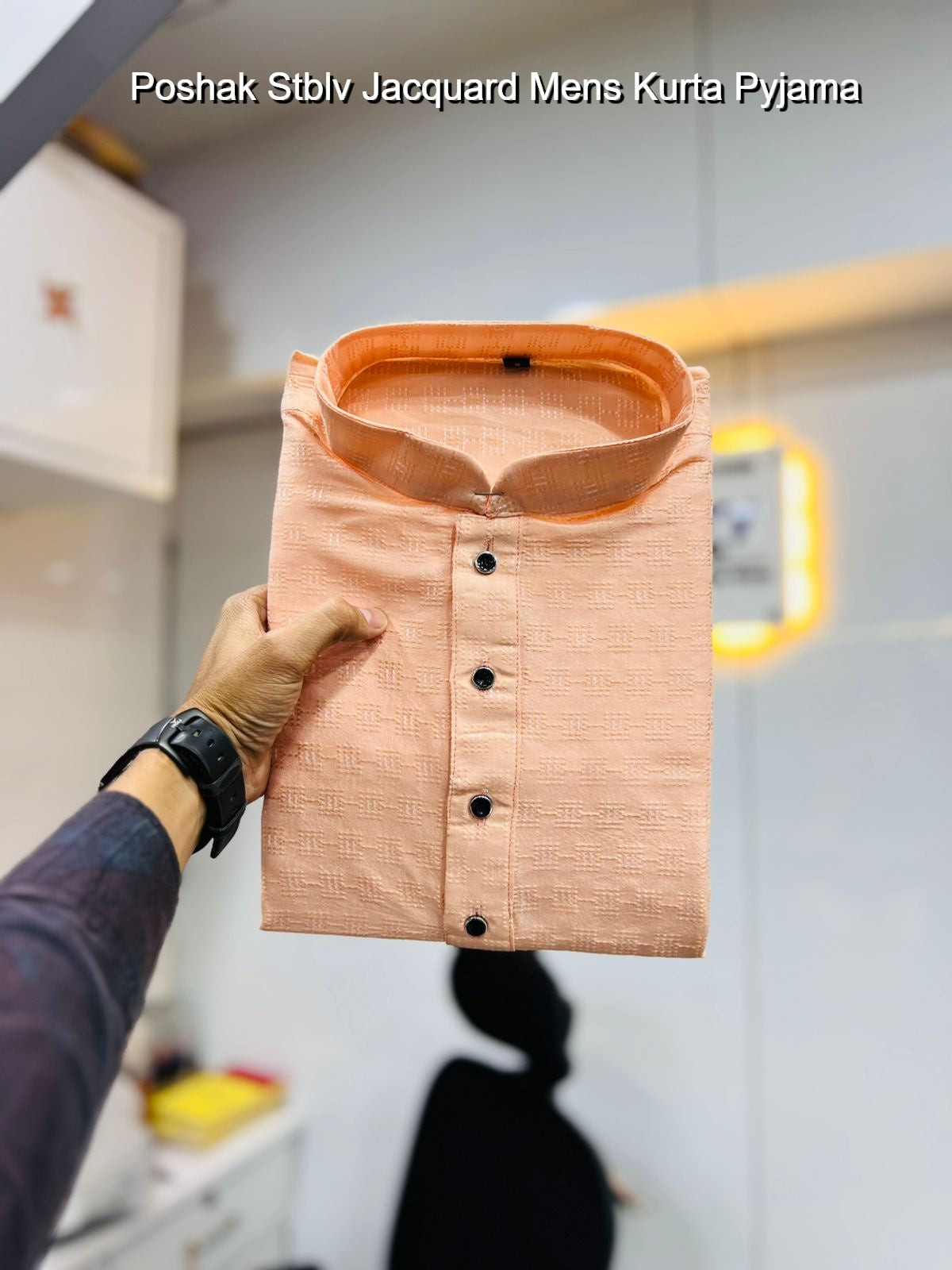 Poshak Stblv Jacquard Mens Kurta Pyjama