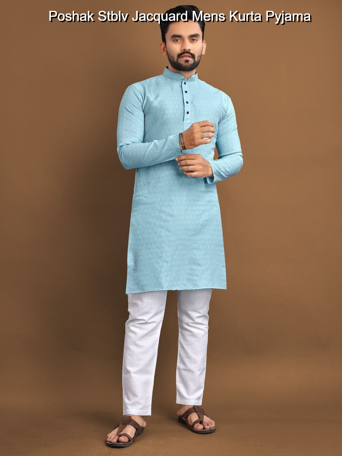 Poshak Stblv Jacquard Mens Kurta Pyjama
