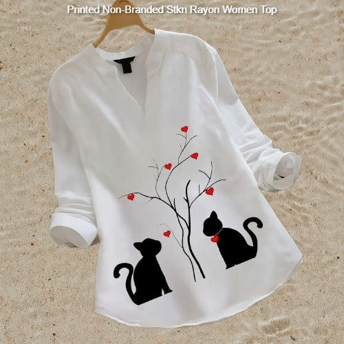 Printed Non-Branded Stkri Rayon Women Top