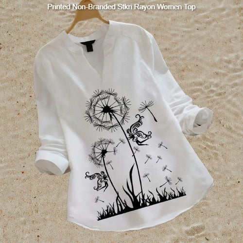 Printed Non-Branded Stkri Rayon Women Top