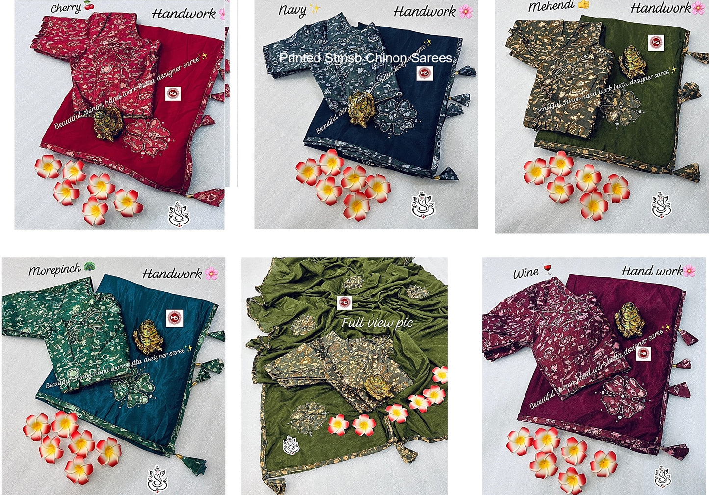 Printed Stmsb Chinon Sarees