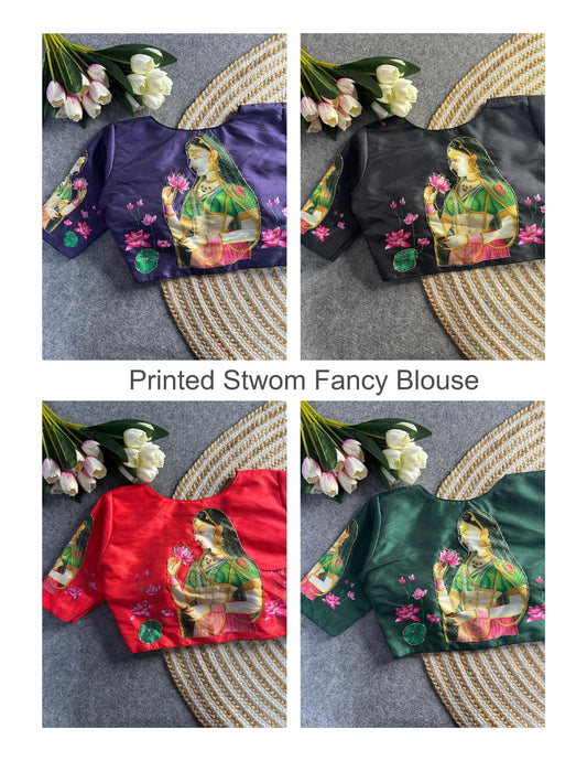 Printed Stwom Fancy Blouse