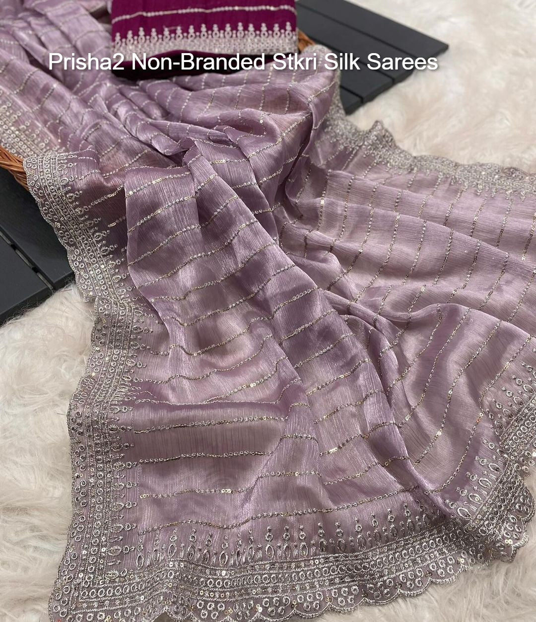 Prisha2 Non-Branded Stkri Silk Sarees