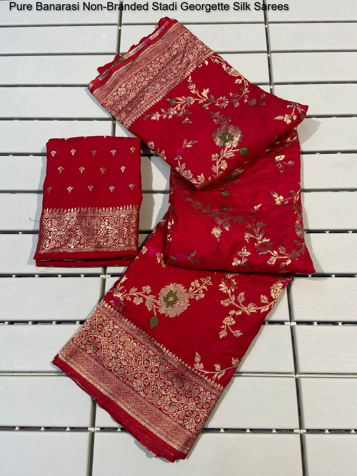 Pure Banarasi Non-Branded Stadi Georgette Silk Sarees