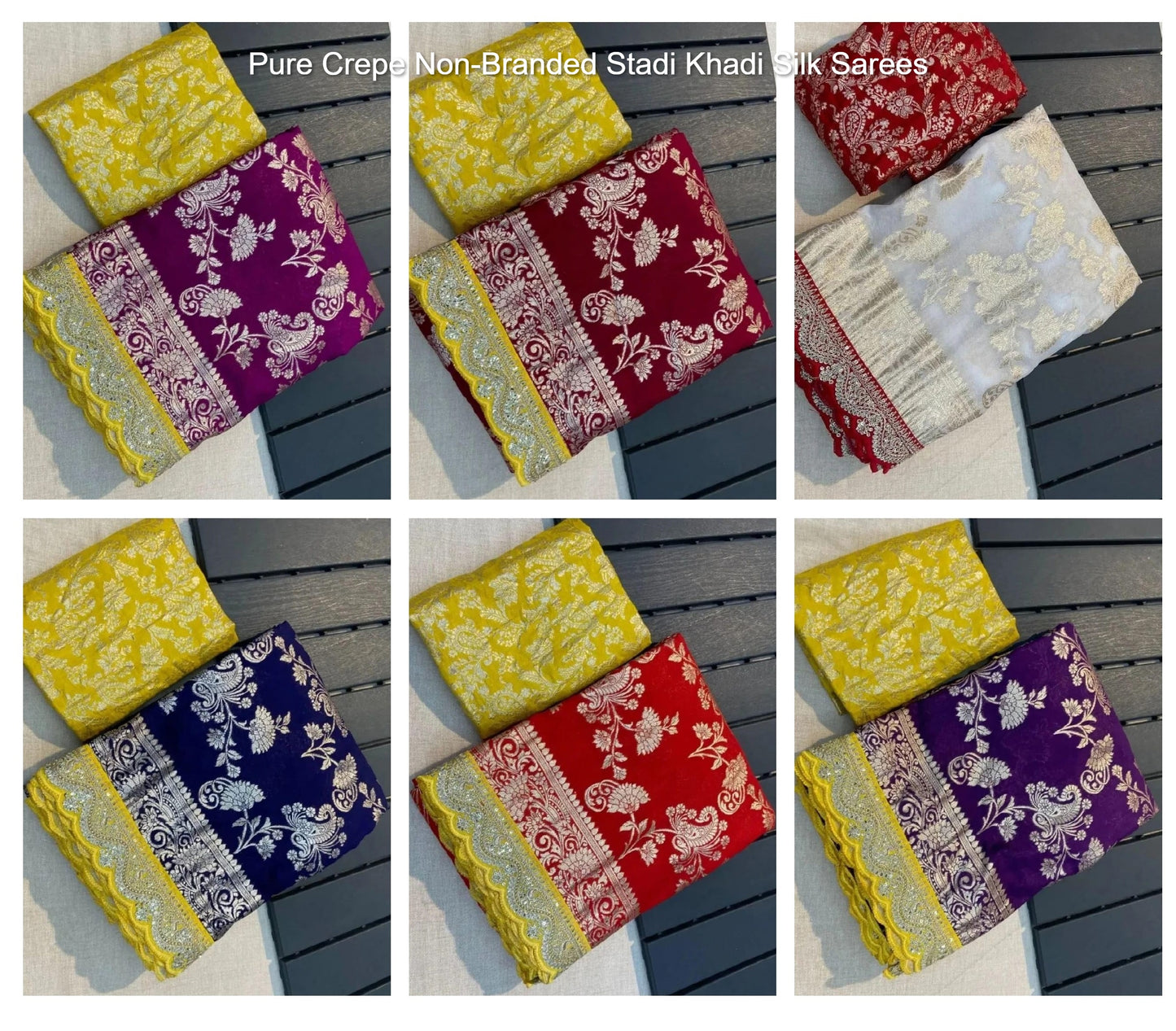 Pure Crepe Non-Branded Stadi Khadi Silk Sarees