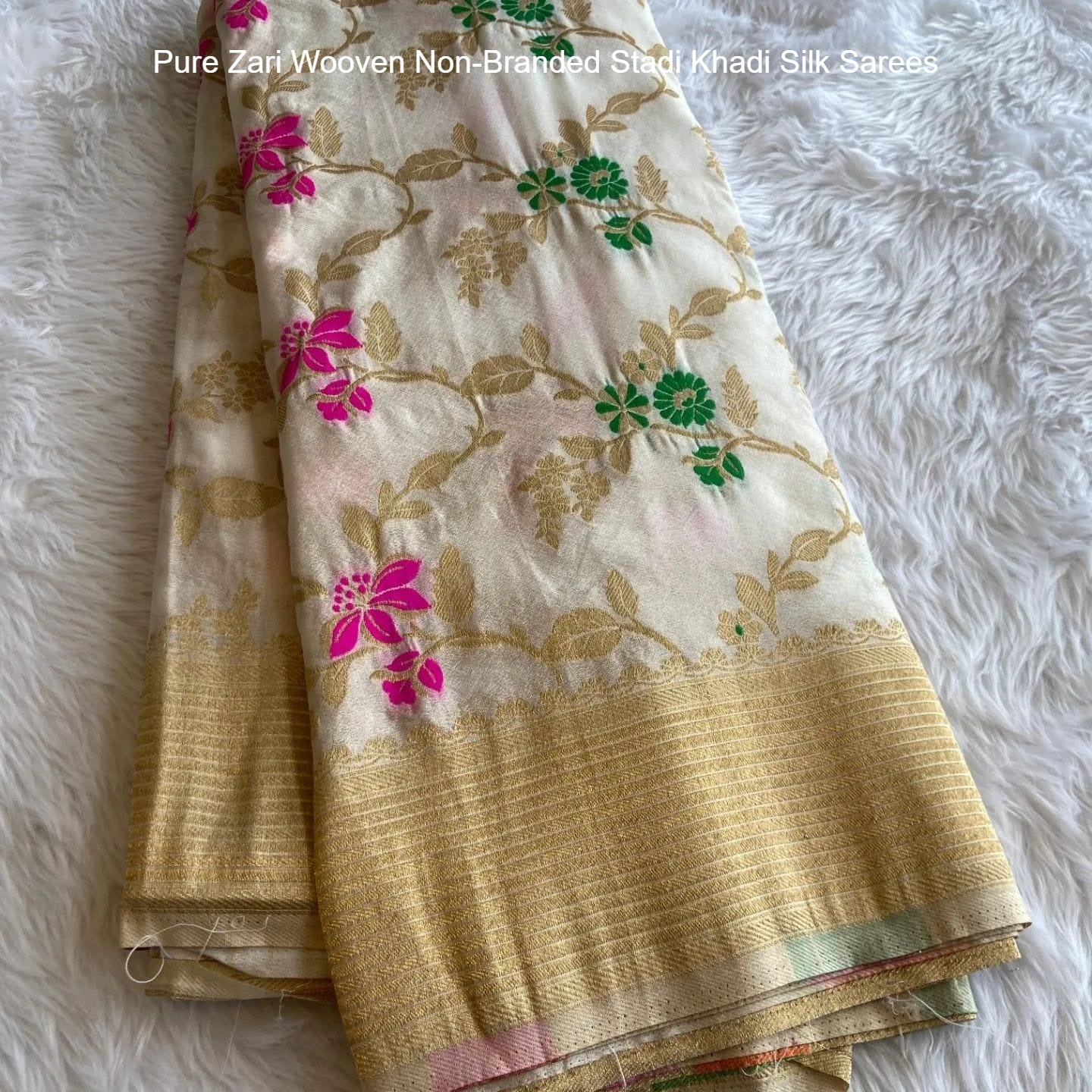 Pure Zari Wooven Non-Branded Stadi Khadi Silk Sarees