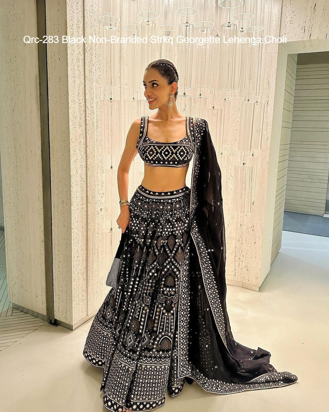 Qrc-283 Black Non-Branded Strkq Georgette Lehenga Choli