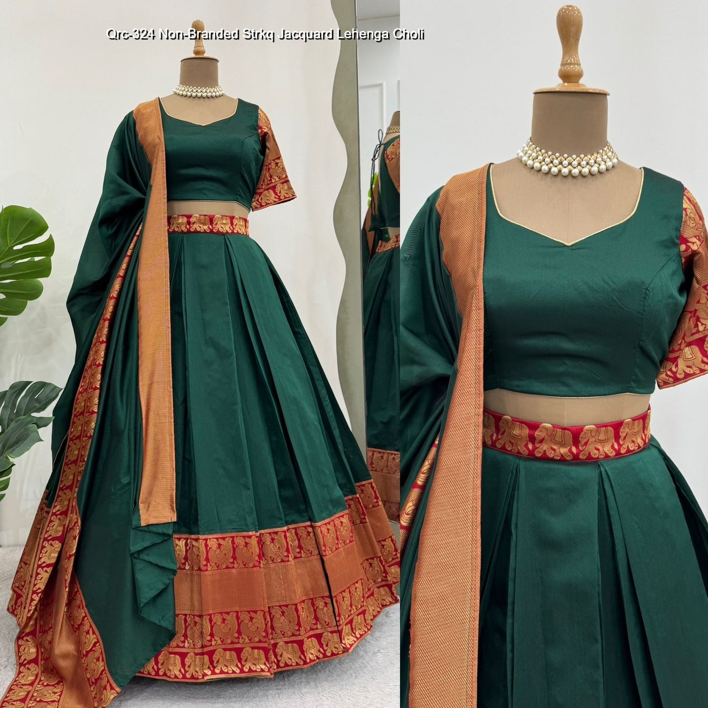 Qrc-324 Non-Branded Strkq Jacquard Lehenga Choli