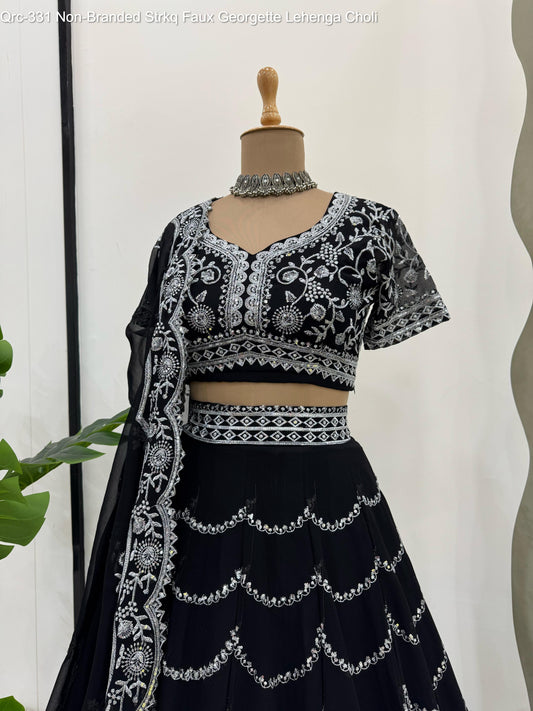Qrc-331 Non-Branded Strkq Faux Georgette Lehenga Choli