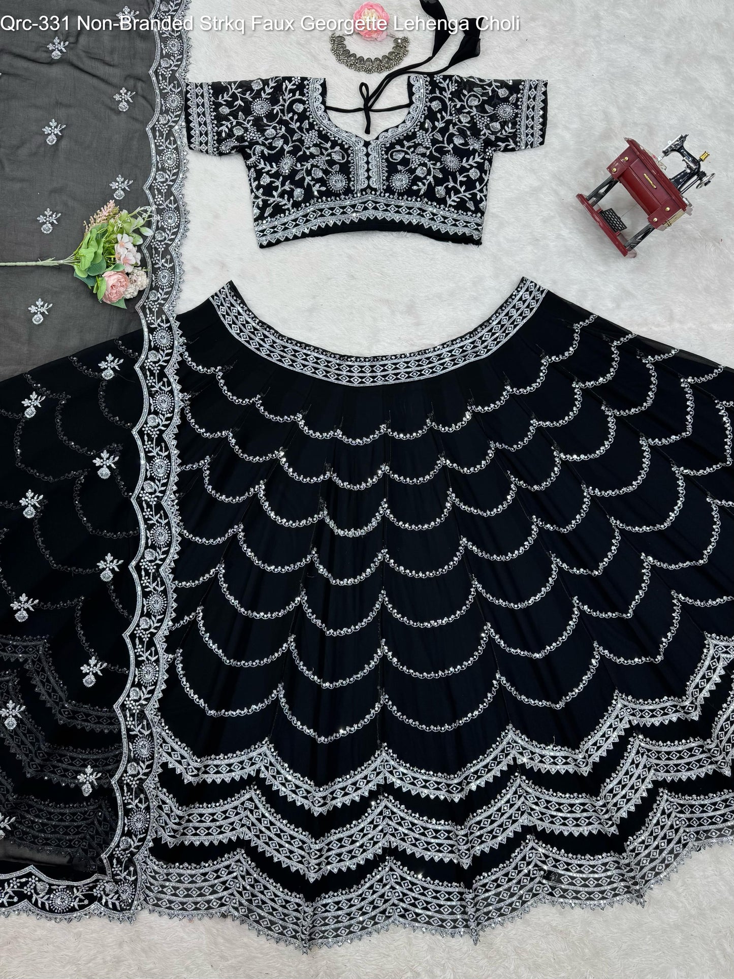 Qrc-331 Non-Branded Strkq Faux Georgette Lehenga Choli