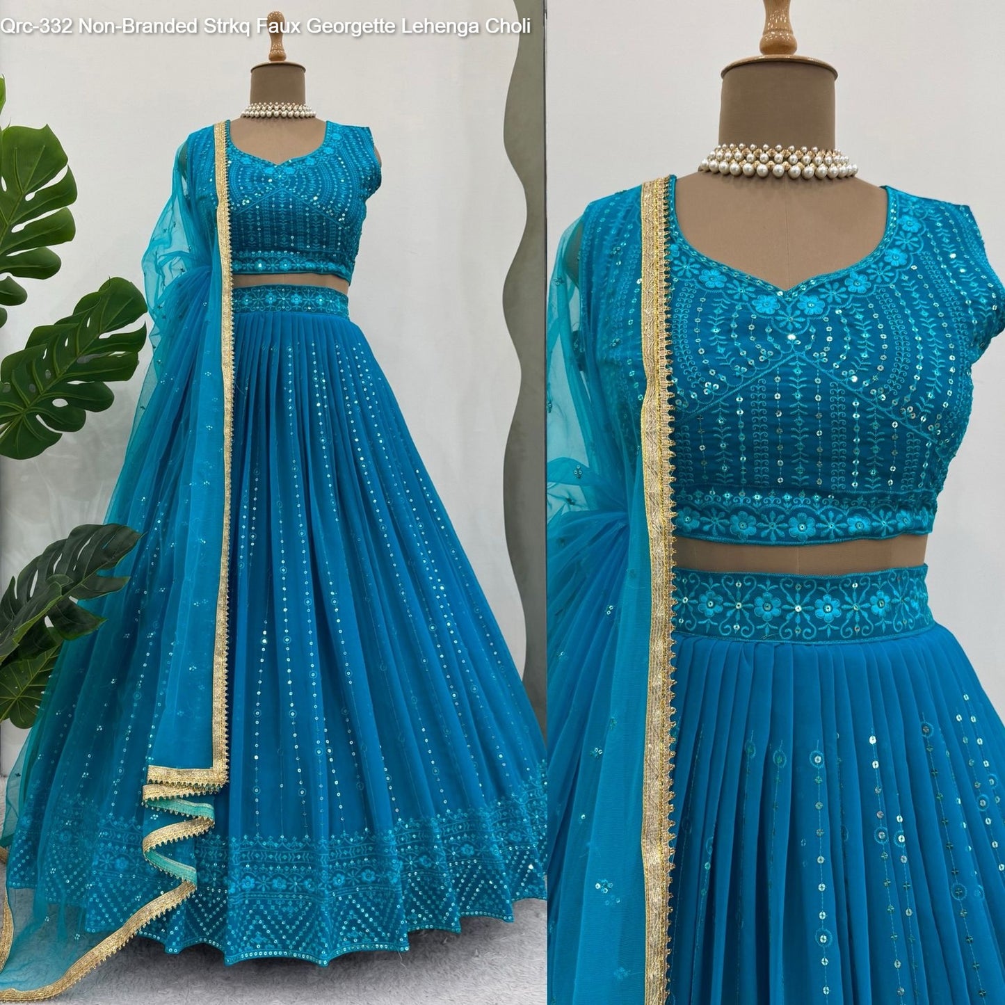 Qrc-332 Non-Branded Strkq Faux Georgette Lehenga Choli