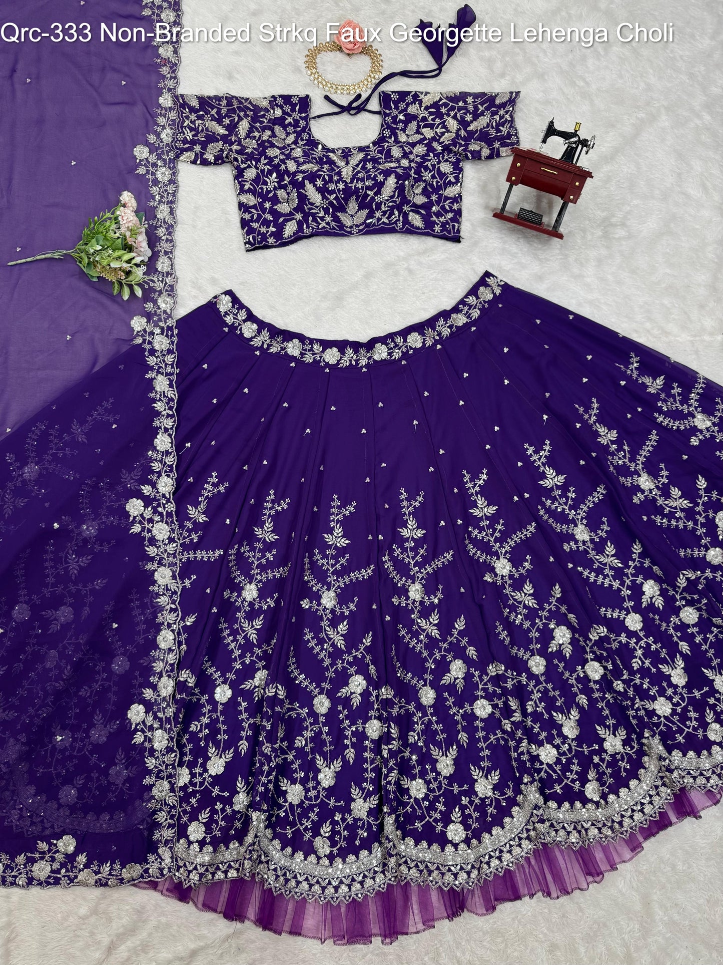 Qrc-333 Non-Branded Strkq Faux Georgette Lehenga Choli