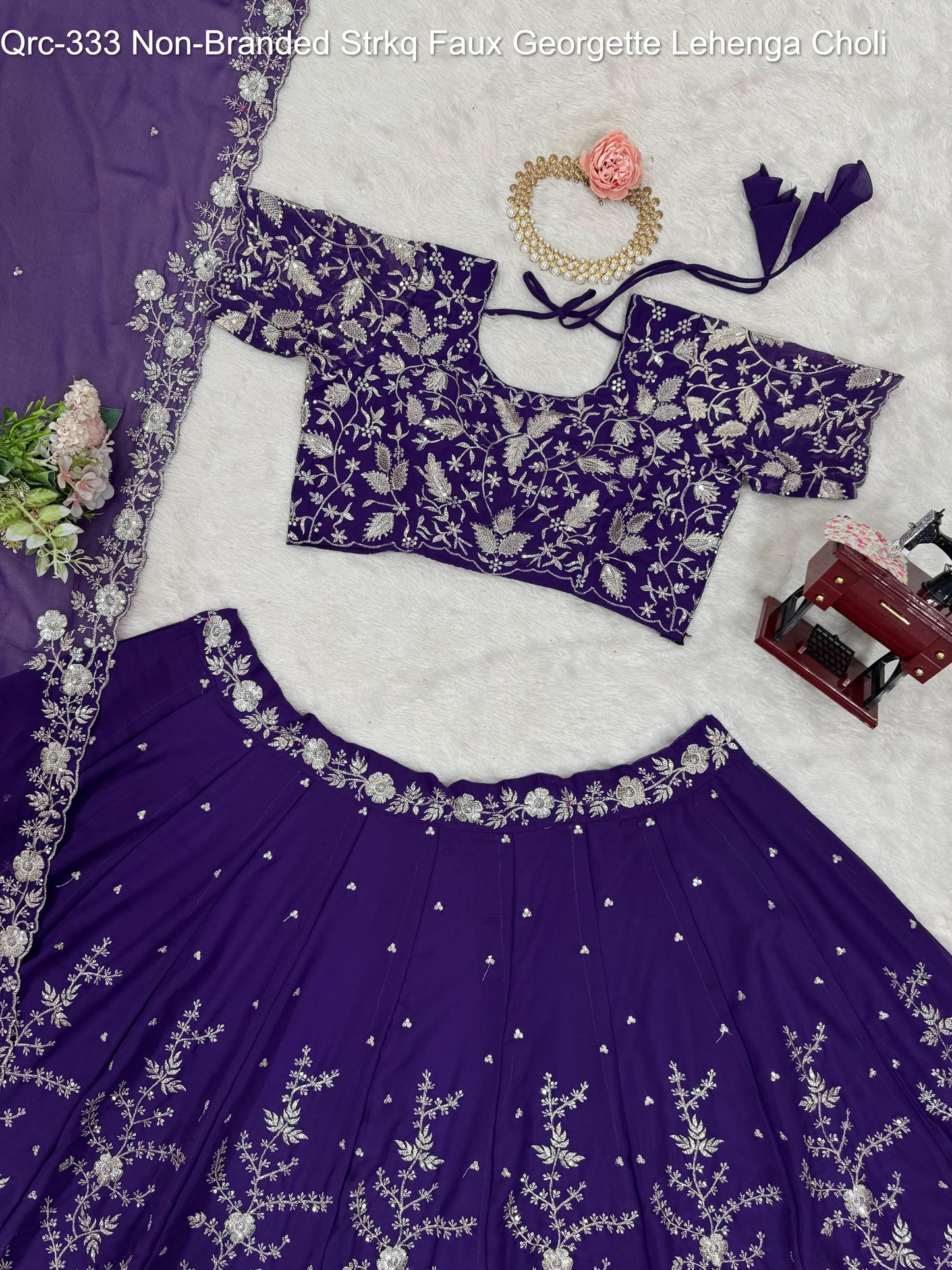 Qrc-333 Non-Branded Strkq Faux Georgette Lehenga Choli