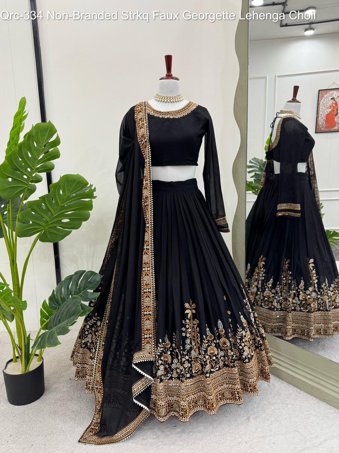 Qrc-334 Non-Branded Strkq Faux Georgette Lehenga Choli