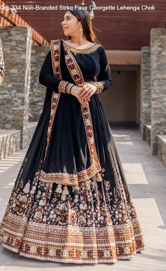 Qrc-334 Non-Branded Strkq Faux Georgette Lehenga Choli