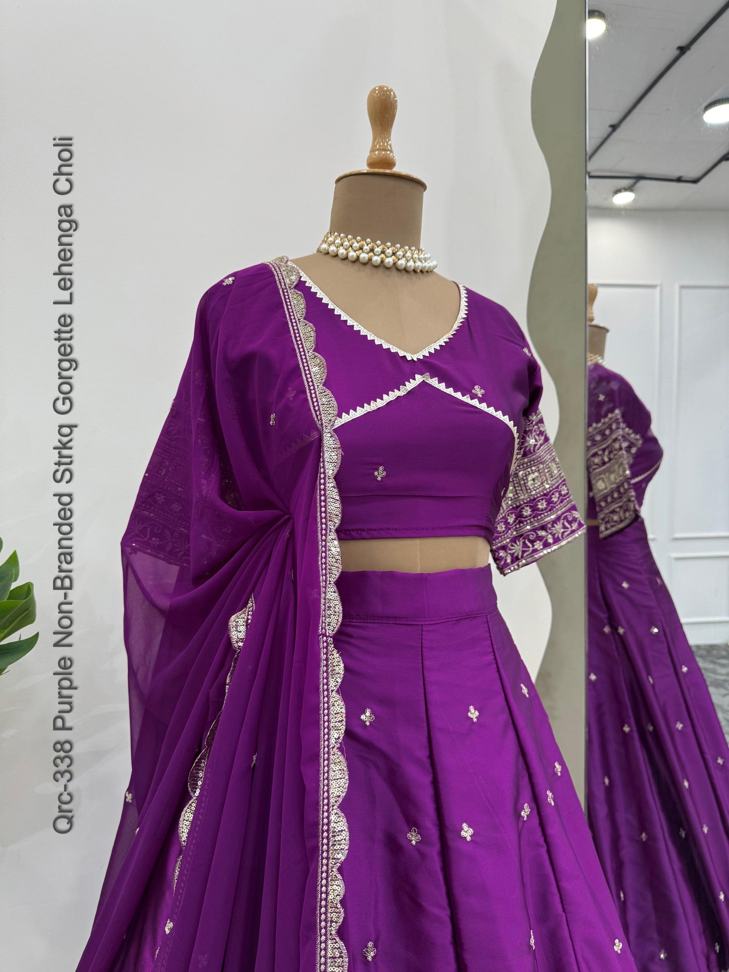 Qrc-338 Purple Non-Branded Strkq Gorgette Lehenga Choli