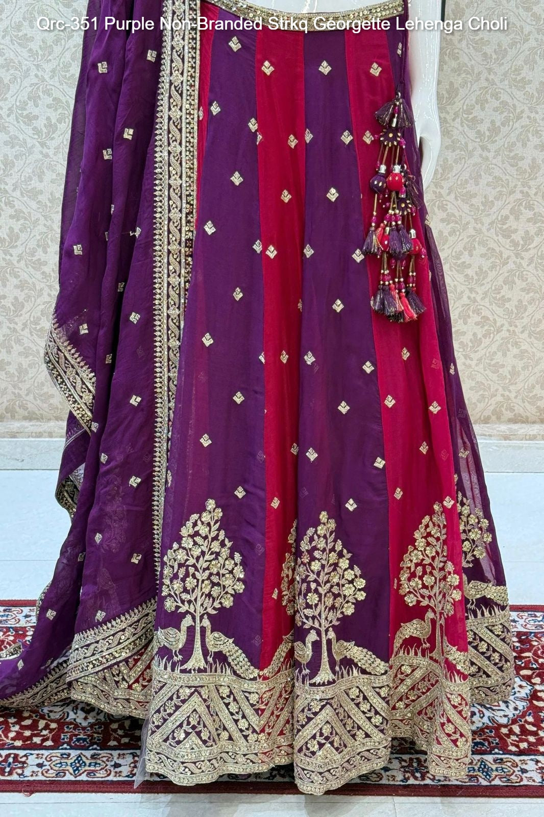 Qrc-351 Purple Non-Branded Strkq Georgette Lehenga Choli