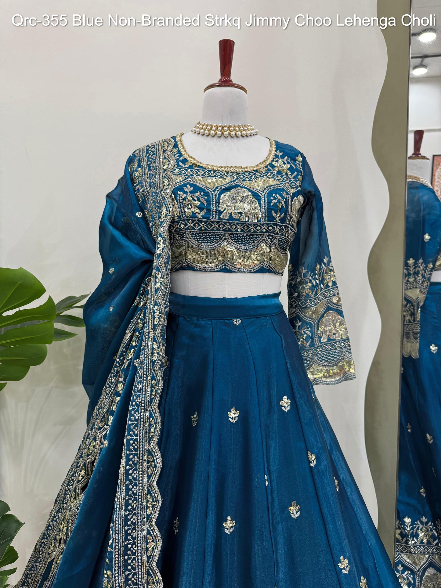 Qrc-355 Blue Non-Branded Strkq Jimmy Choo Lehenga Choli