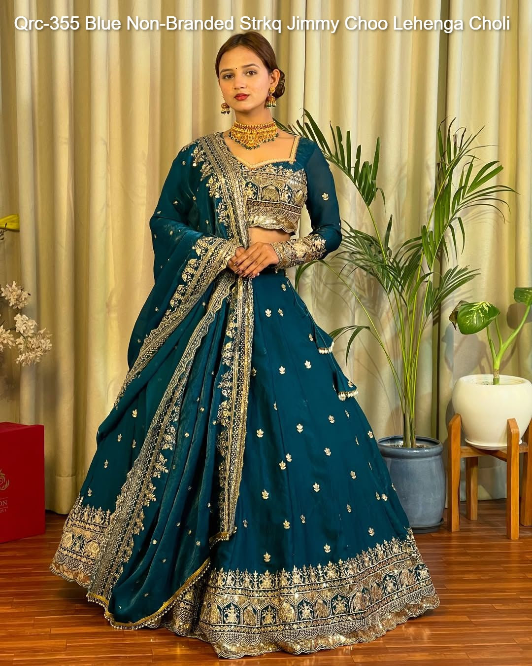 Qrc-355 Blue Non-Branded Strkq Jimmy Choo Lehenga Choli