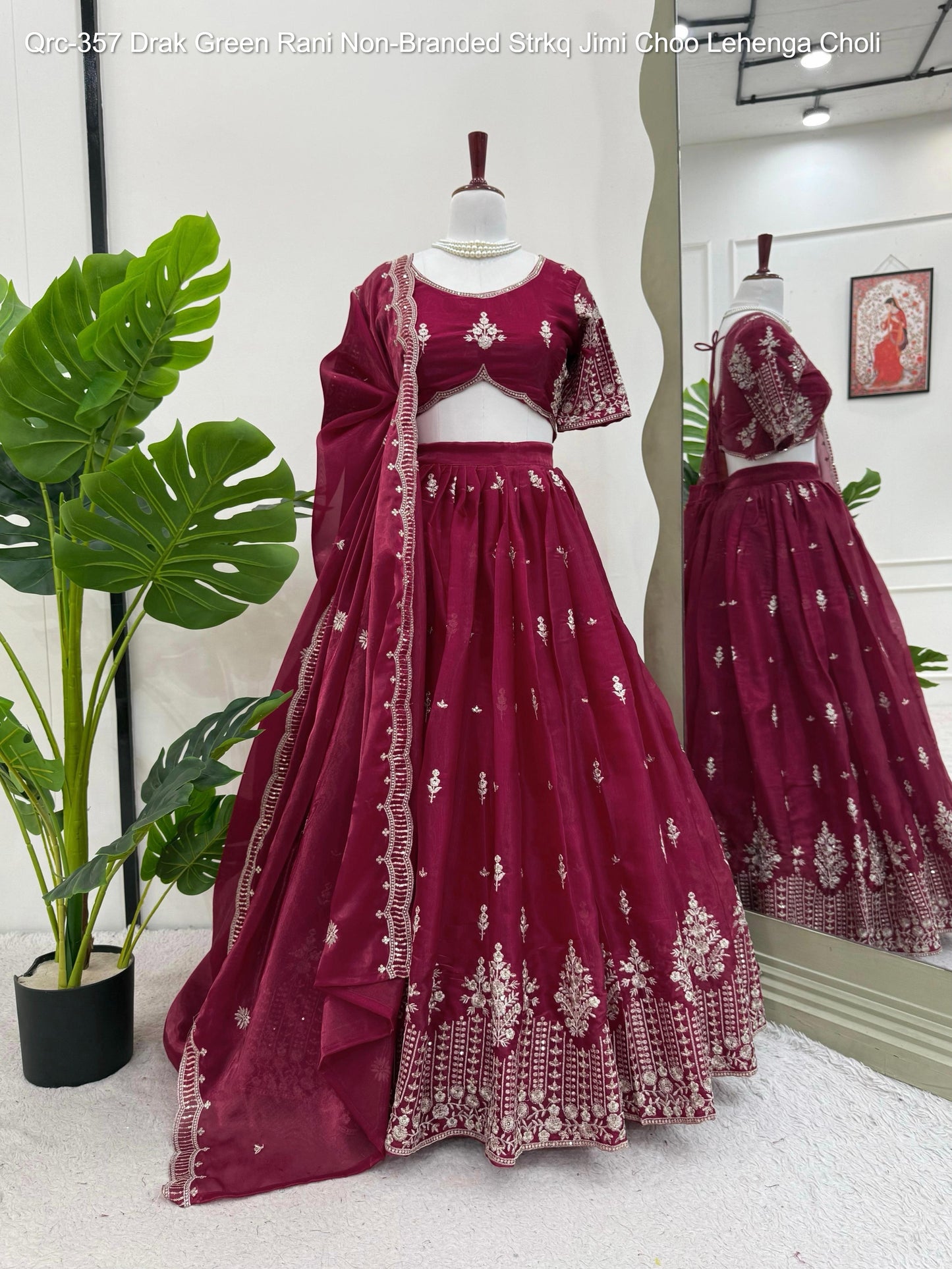 Qrc-357 Drak Green Rani Non-Branded Strkq Jimi Choo Lehenga Choli