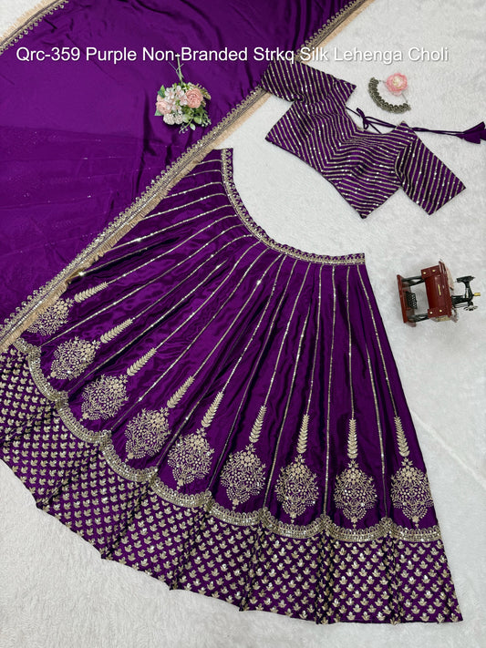 Qrc-359 Purple Non-Branded Strkq Silk Lehenga Choli