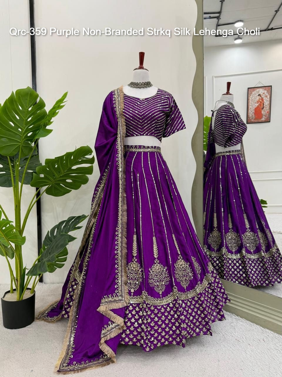 Qrc-359 Purple Non-Branded Strkq Silk Lehenga Choli