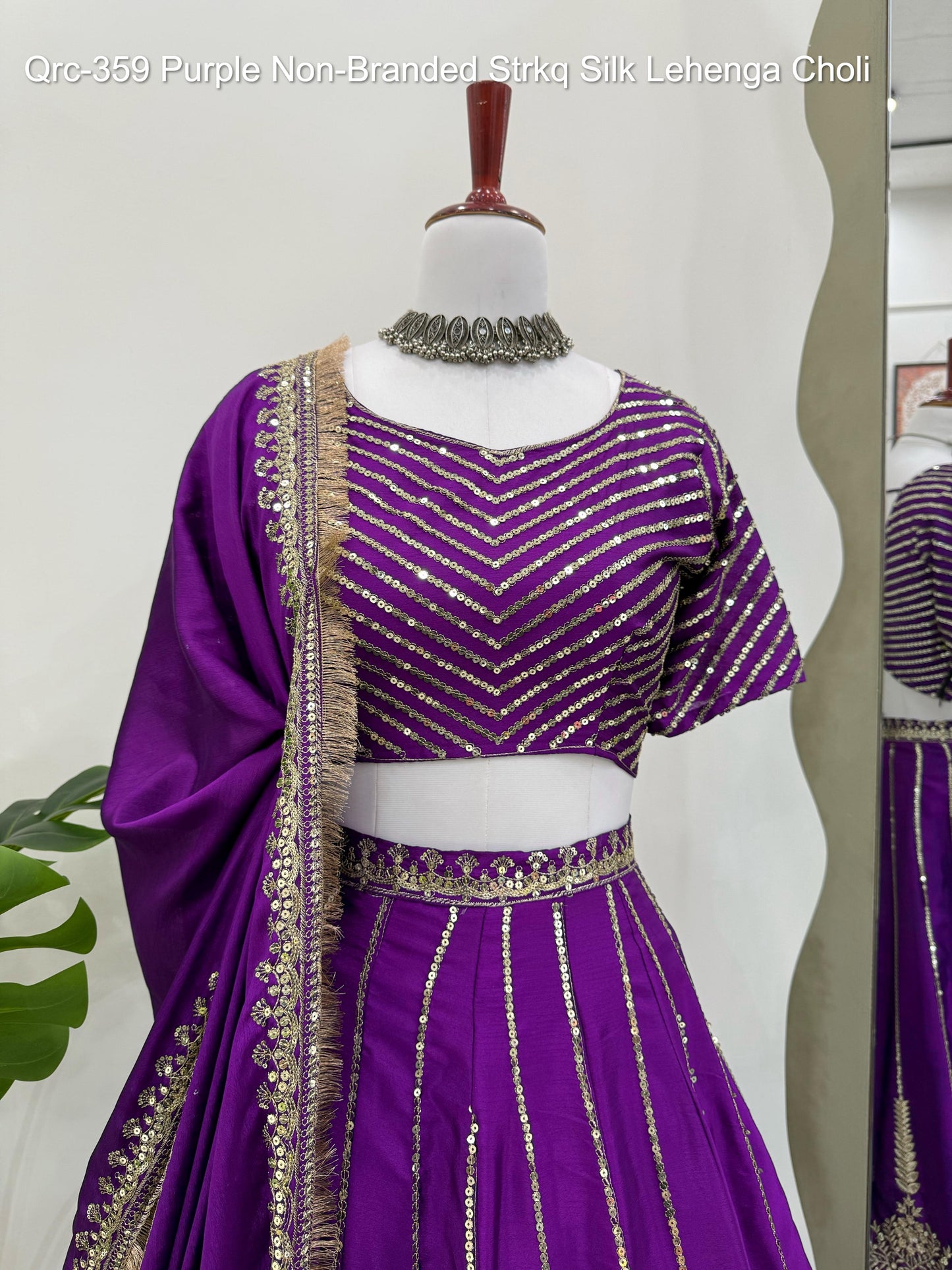 Qrc-359 Purple Non-Branded Strkq Silk Lehenga Choli