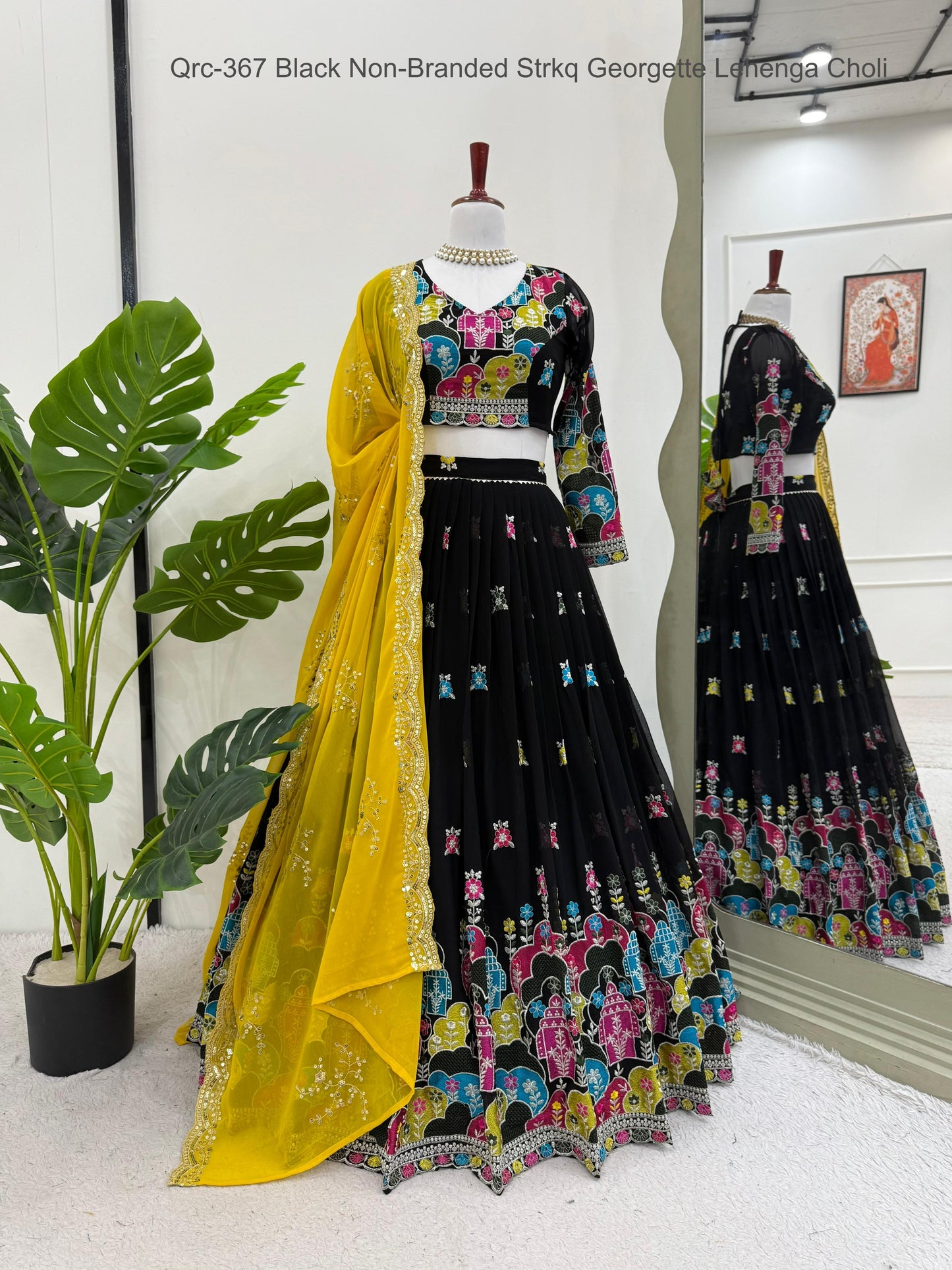Qrc-367 Black Non-Branded Strkq Georgette Lehenga Choli