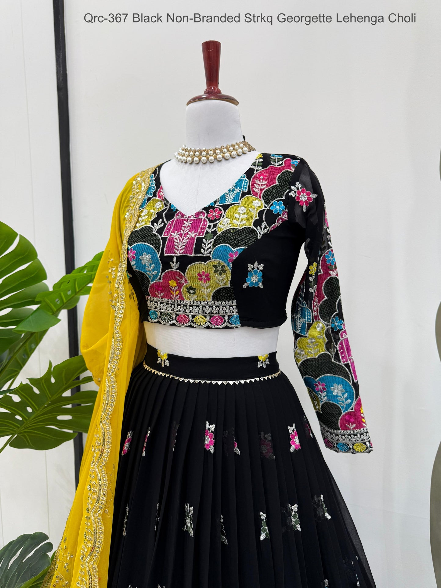 Qrc-367 Black Non-Branded Strkq Georgette Lehenga Choli