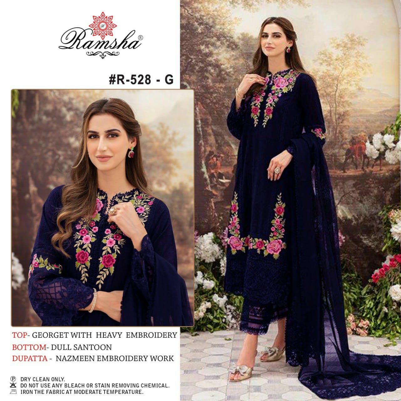 R-528-G Ramsha Georgette Pakistani Salwar Suits