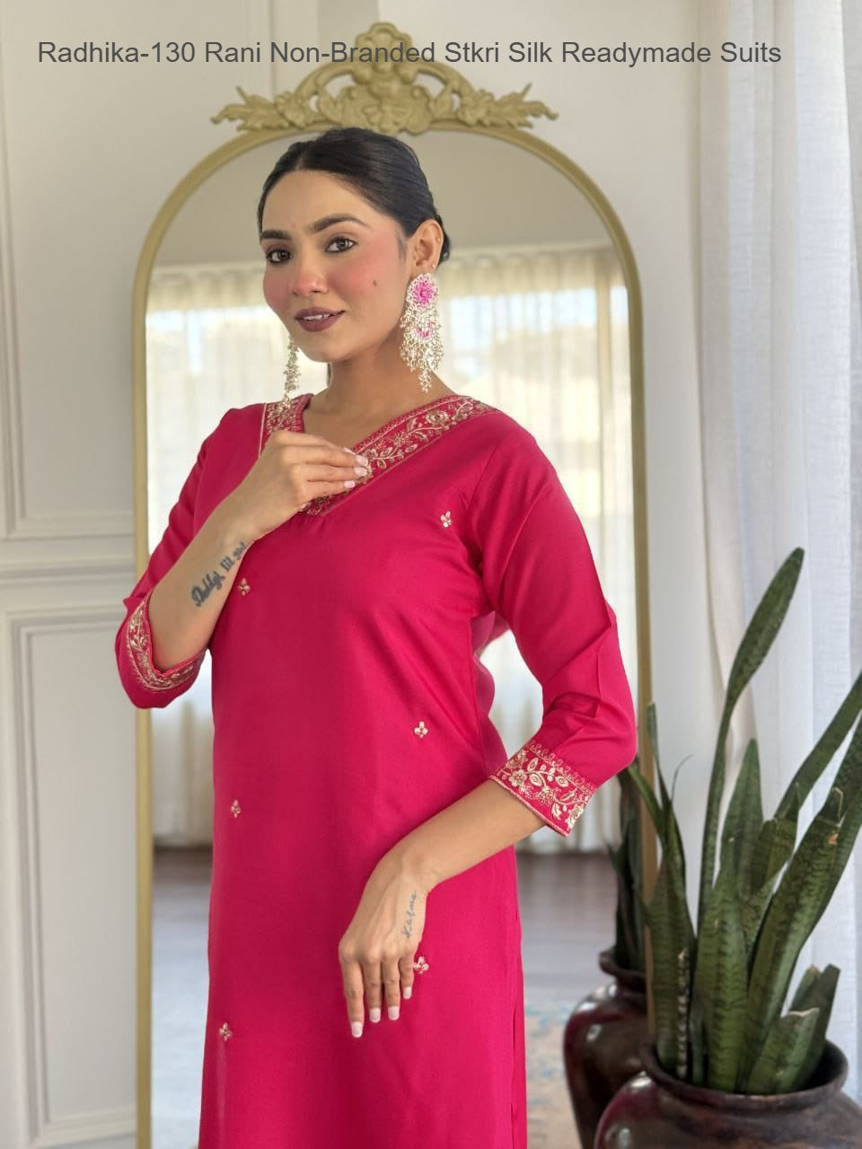 Radhika-130 Rani Non-Branded Stkri Silk Readymade Suits