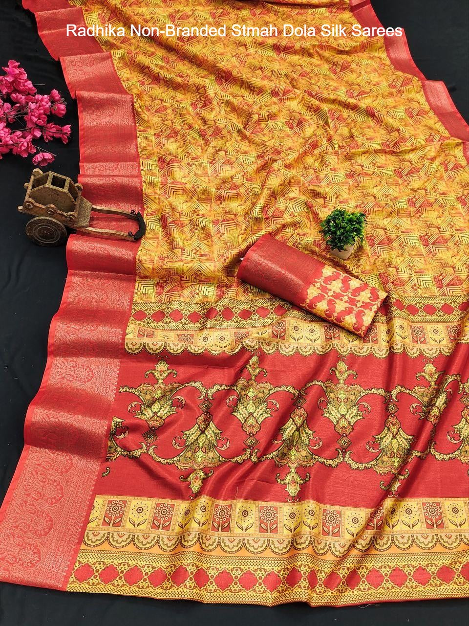 Radhika Non-Branded Stmah Dola Silk Sarees