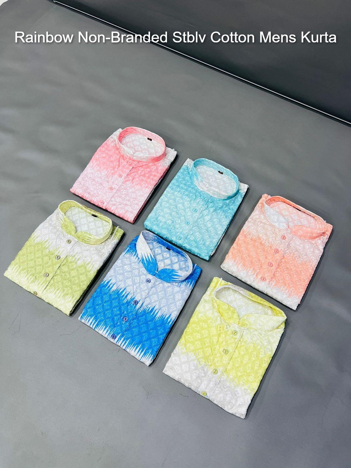 Rainbow Non-Branded Stblv Cotton Mens Kurta
