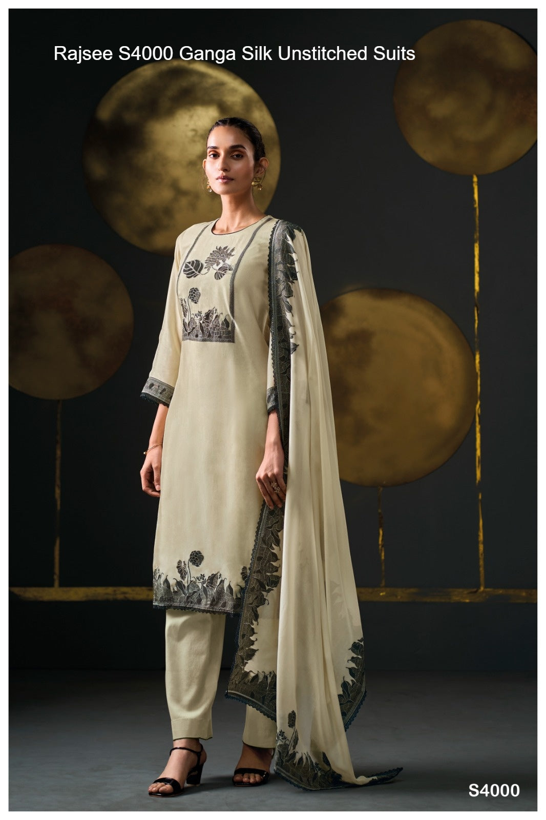 Rajsee S4000 Ganga Silk Unstitched Suits