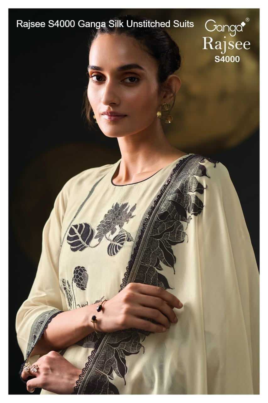 Rajsee S4000 Ganga Silk Unstitched Suits