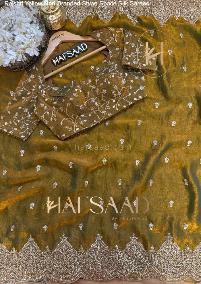Rajshri Yellow Non-Branded Stvae Space Silk Sarees
