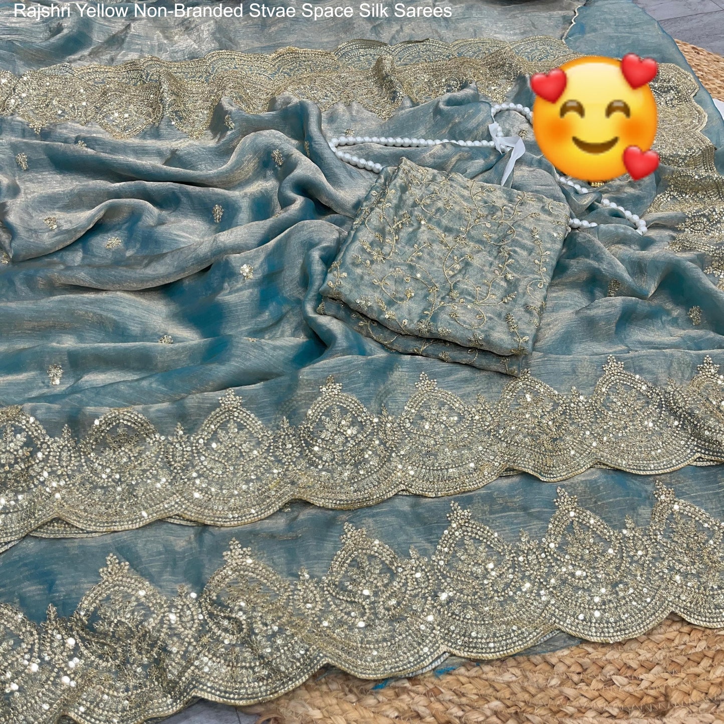 Rajshri Yellow Non-Branded Stvae Space Silk Sarees