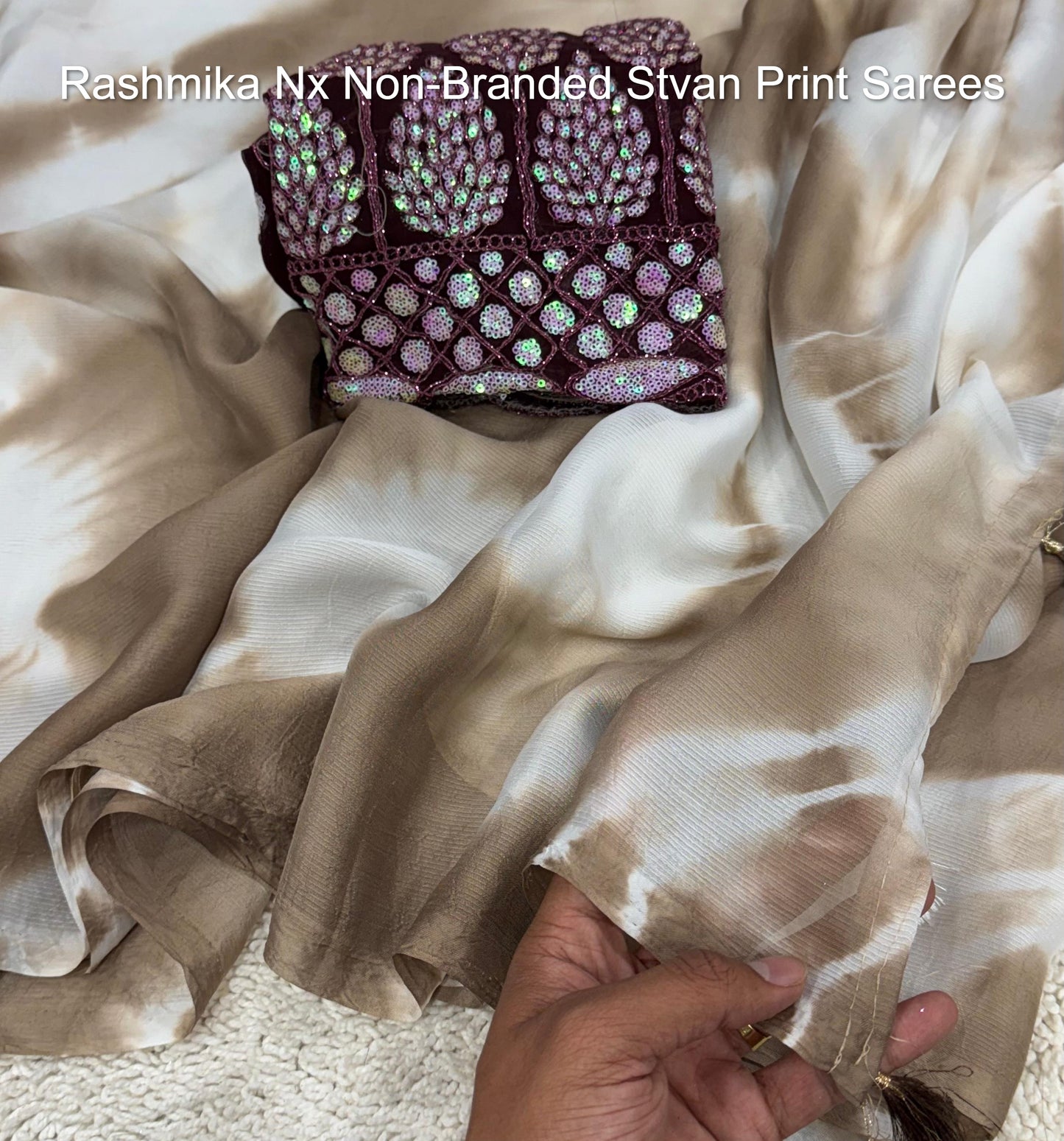 Rashmika Nx Non-Branded Stvan Print Sarees