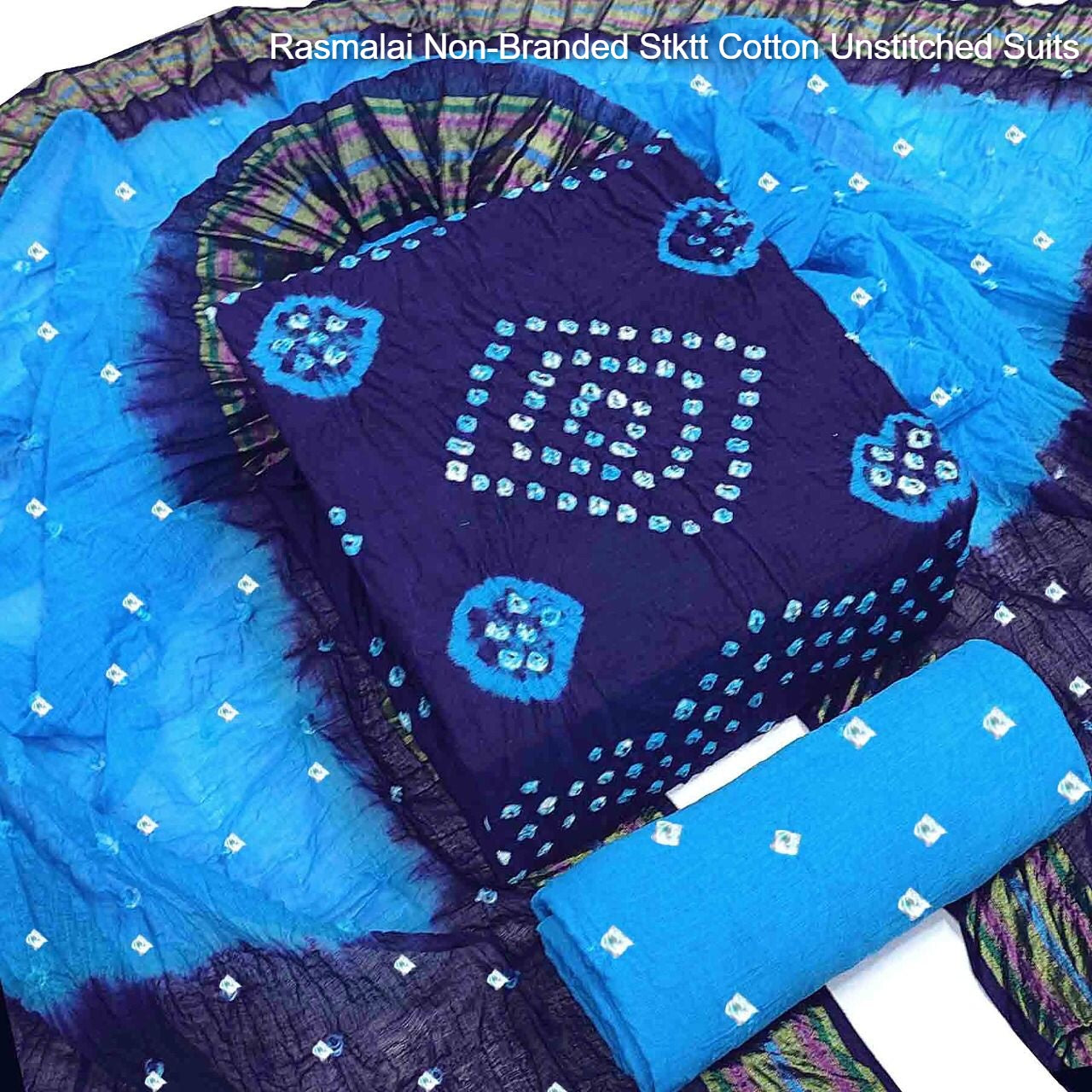 Rasmalai Non-Branded Stktt Cotton Unstitched Suits