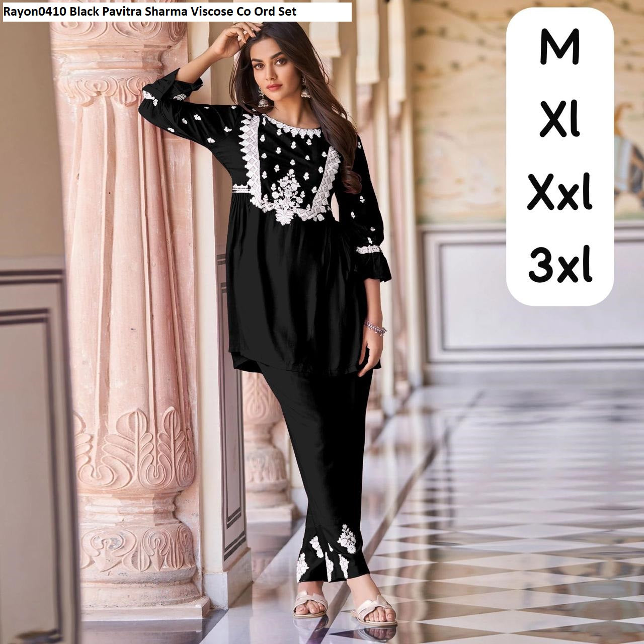 Rayon0410 Black Pavitra Sharma Viscose Co Ord Set