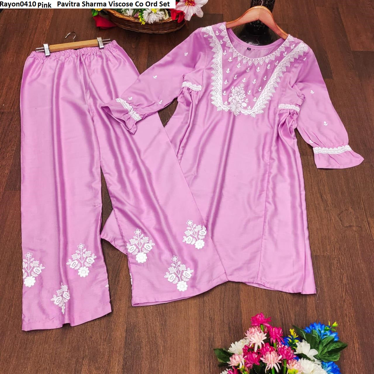 Rayon0410 Pink Pavitra Sharma Viscose Co Ord Set