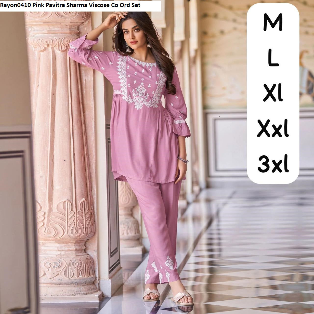Rayon0410 Pink Pavitra Sharma Viscose Co Ord Set