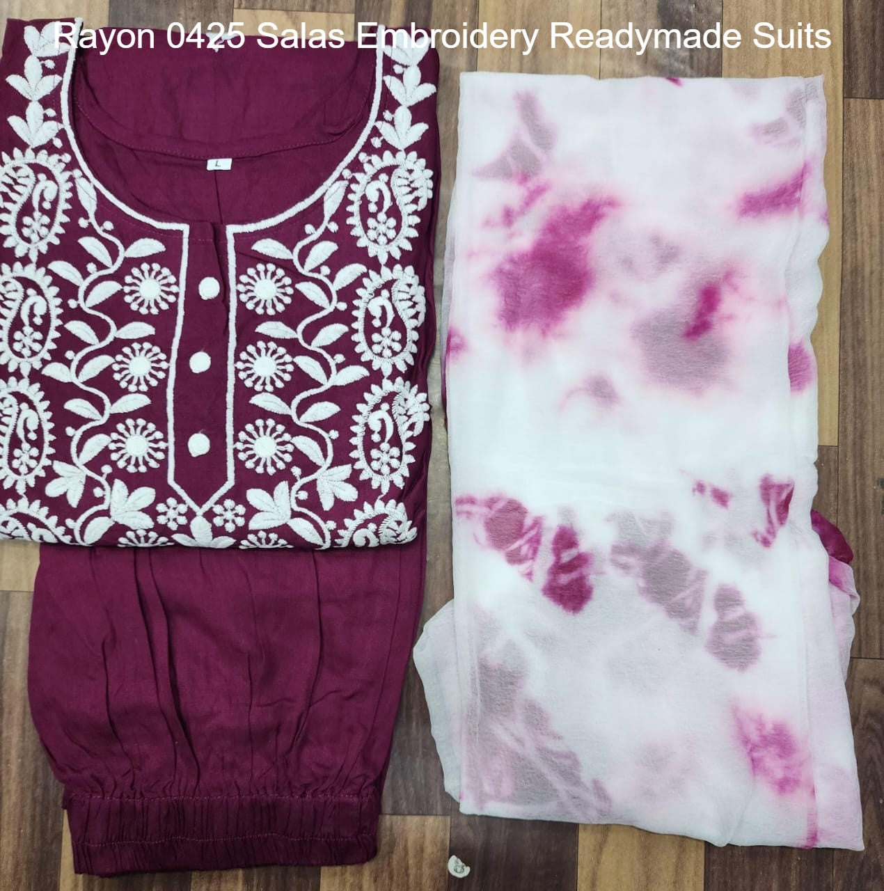 Rayon 0425 Salas Embroidery Readymade Suits