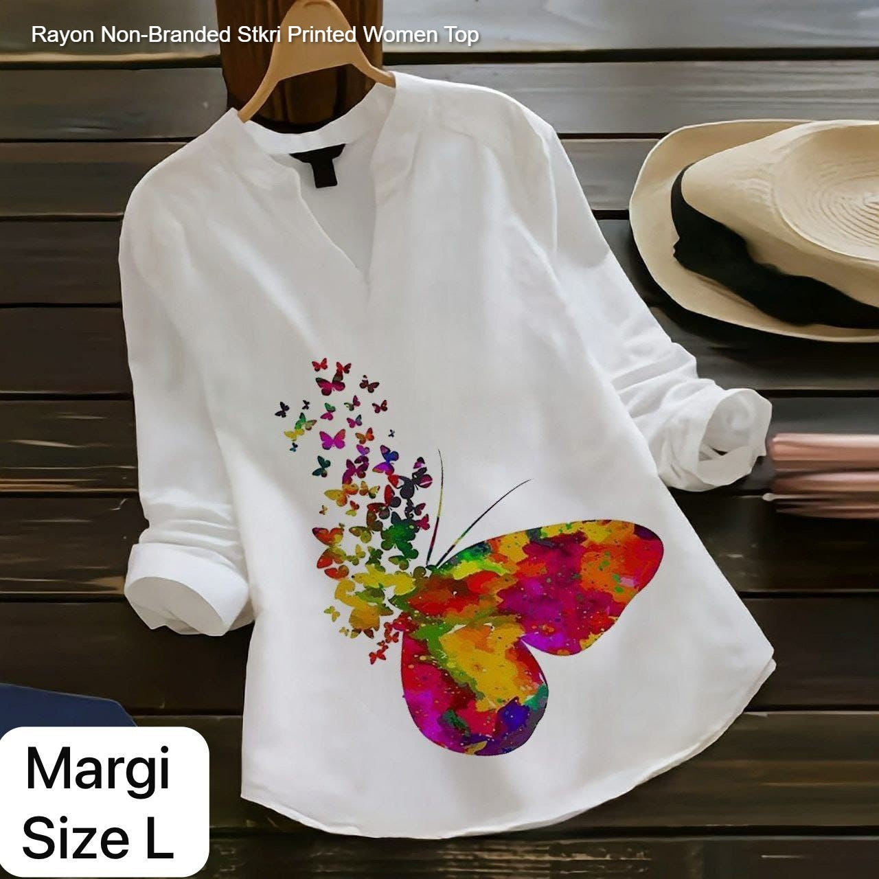Rayon Non-Branded Stkri Printed Women Top