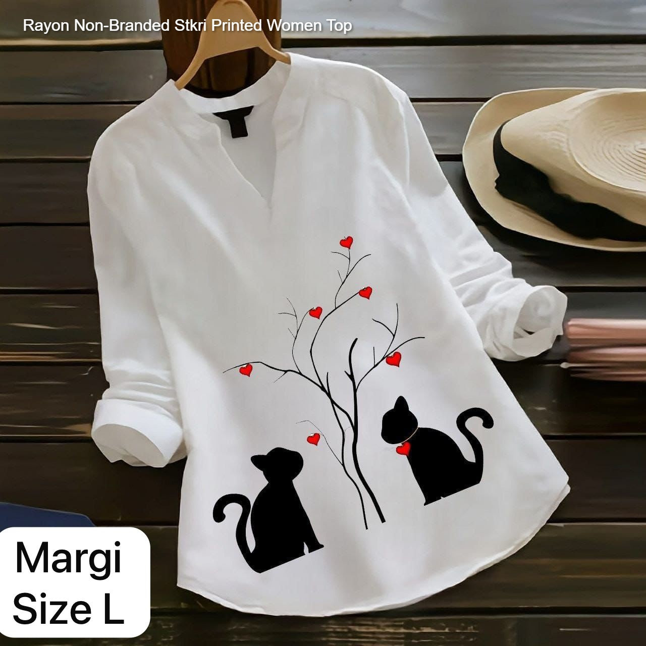 Rayon Non-Branded Stkri Printed Women Top
