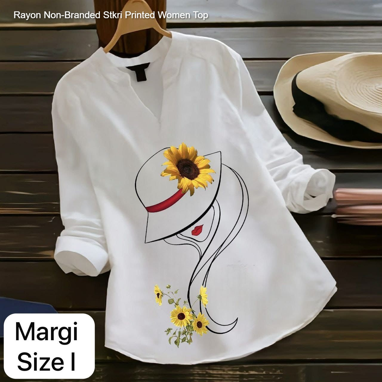 Rayon Non-Branded Stkri Printed Women Top