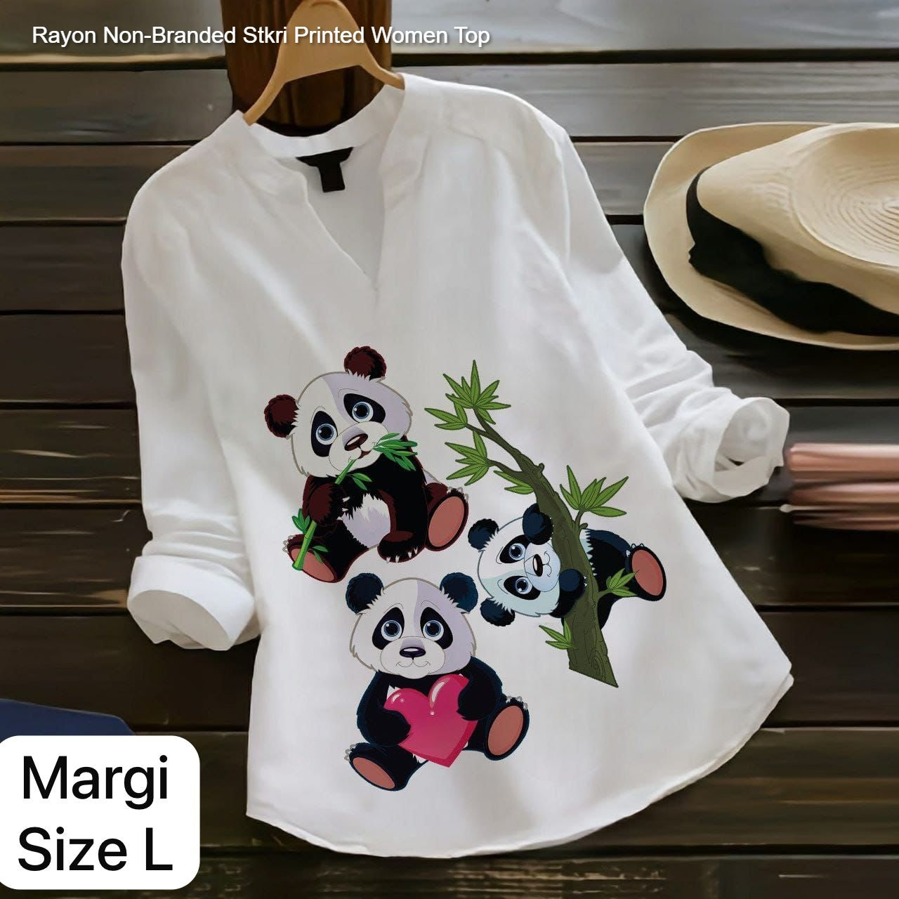 Rayon Non-Branded Stkri Printed Women Top