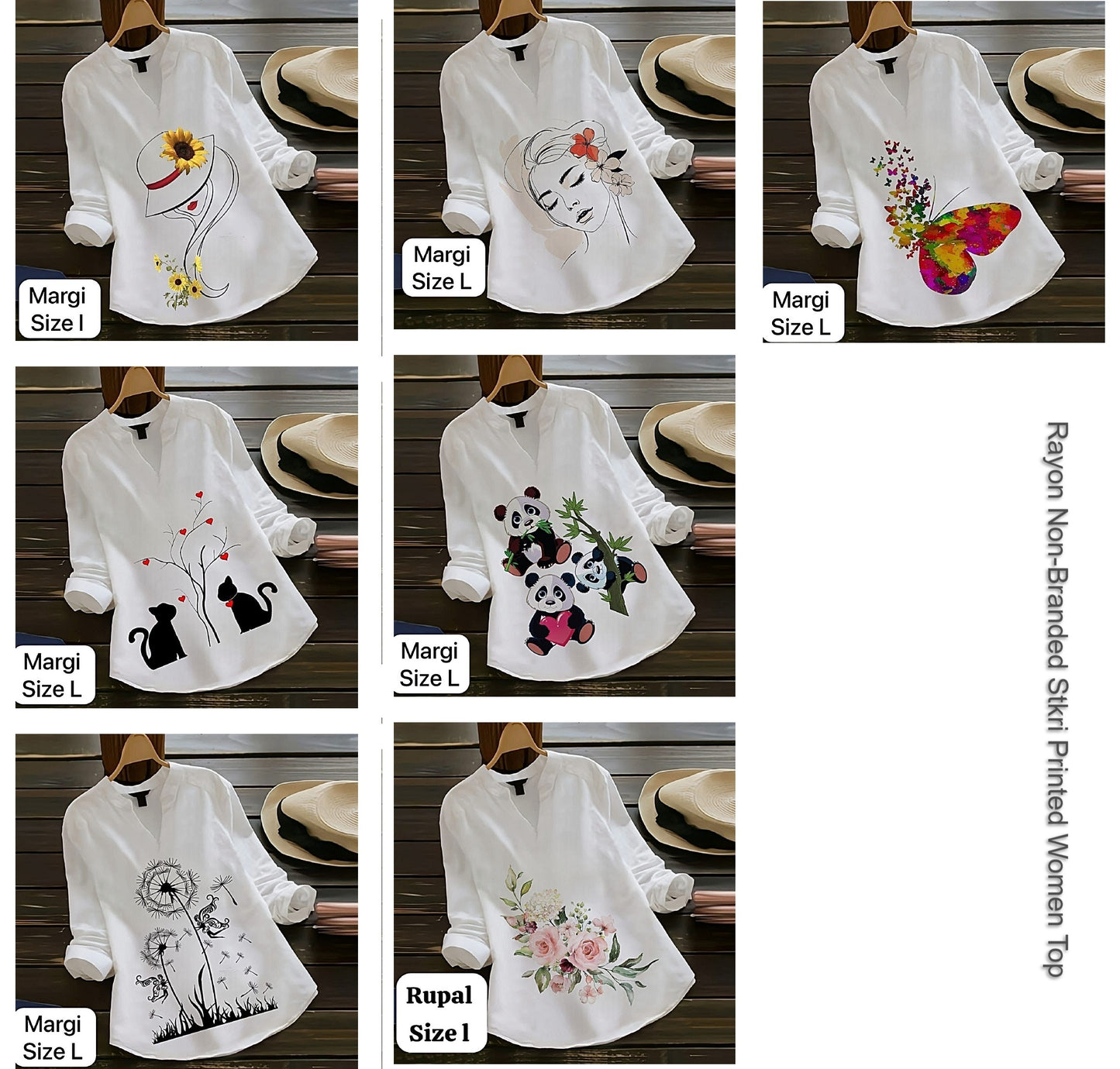 Rayon Non-Branded Stkri Printed Women Top